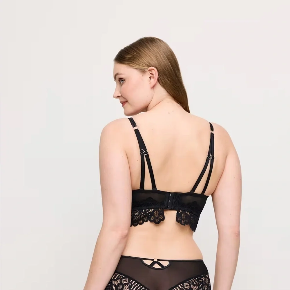 Prima Donna Twist black lace longline convertible First Night Triangle Bralette